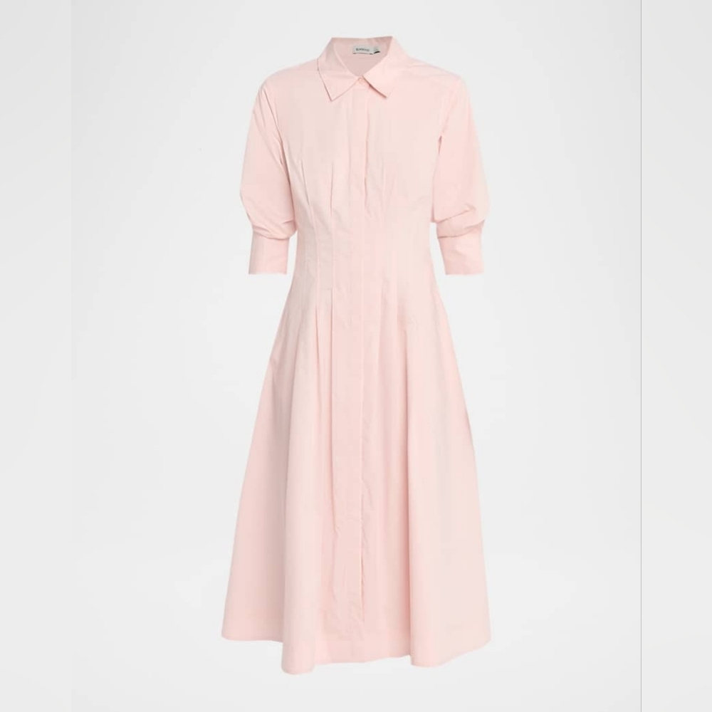 Big Sale! SIMKHAI Jazz Poplin Pintuck Midi Shirtdress - Picture 5 of 9